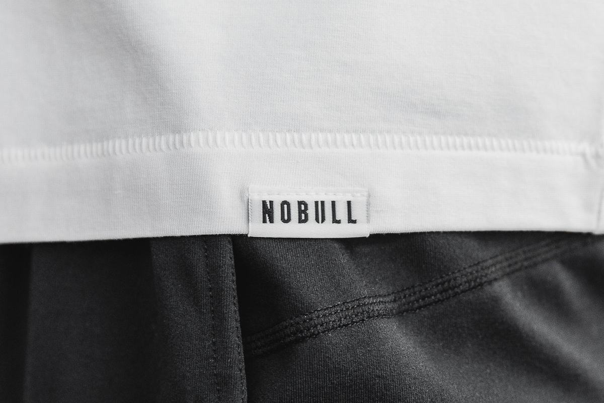 Nobull Lightweight V-Neck Women's T Shirts White | Australia (PN9821)